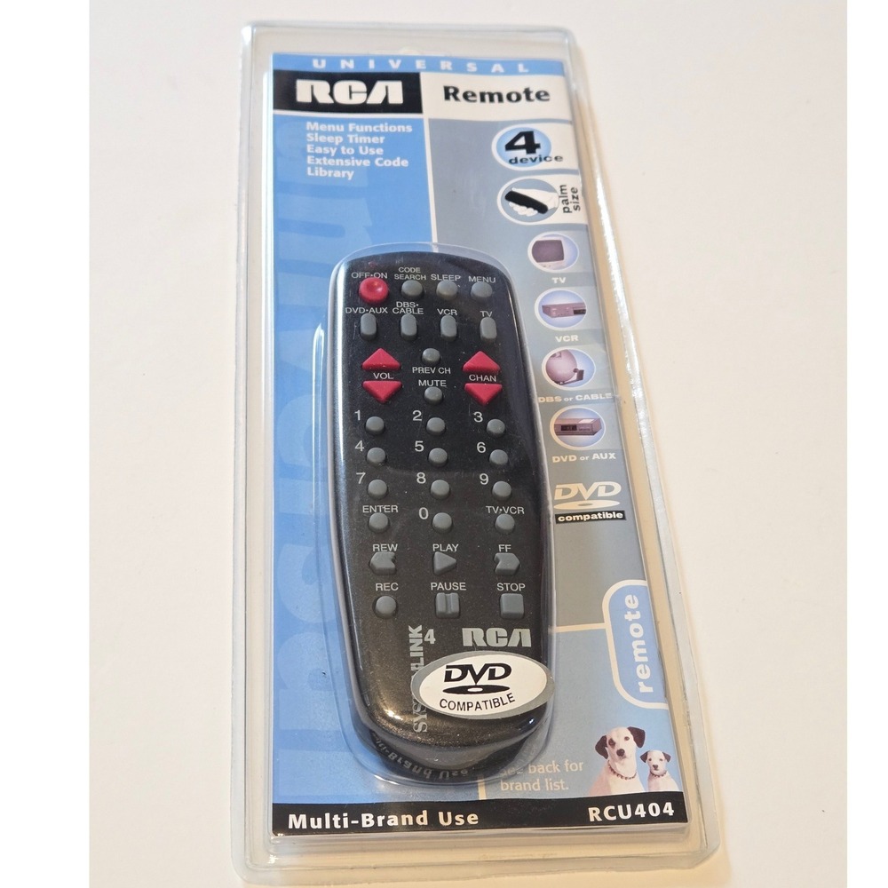 RCA RCU404 4-Device Universal Remote TV DVD VCR Cable New Sealed
